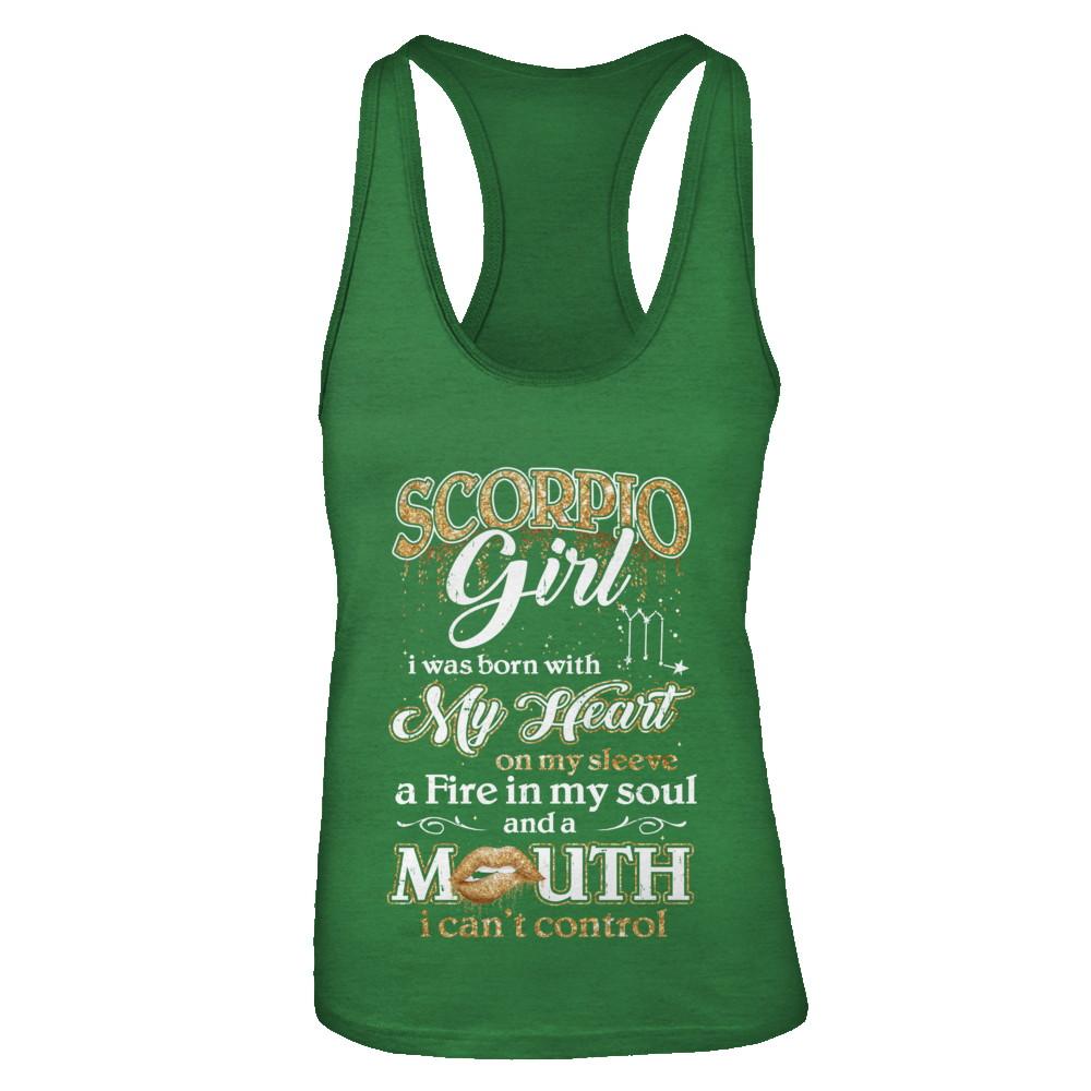 I'm A Scorpio Girl Lipstick October November Funny Zodiac Birthday-T-Shirt & Tank Top-Women's Ideal Racerback Tank-Kelly Green