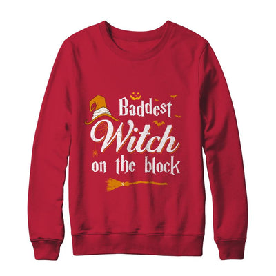 Baddest Witch On The Block-T-Shirt & Sweatshirt-Crewneck Sweatshirt-Red