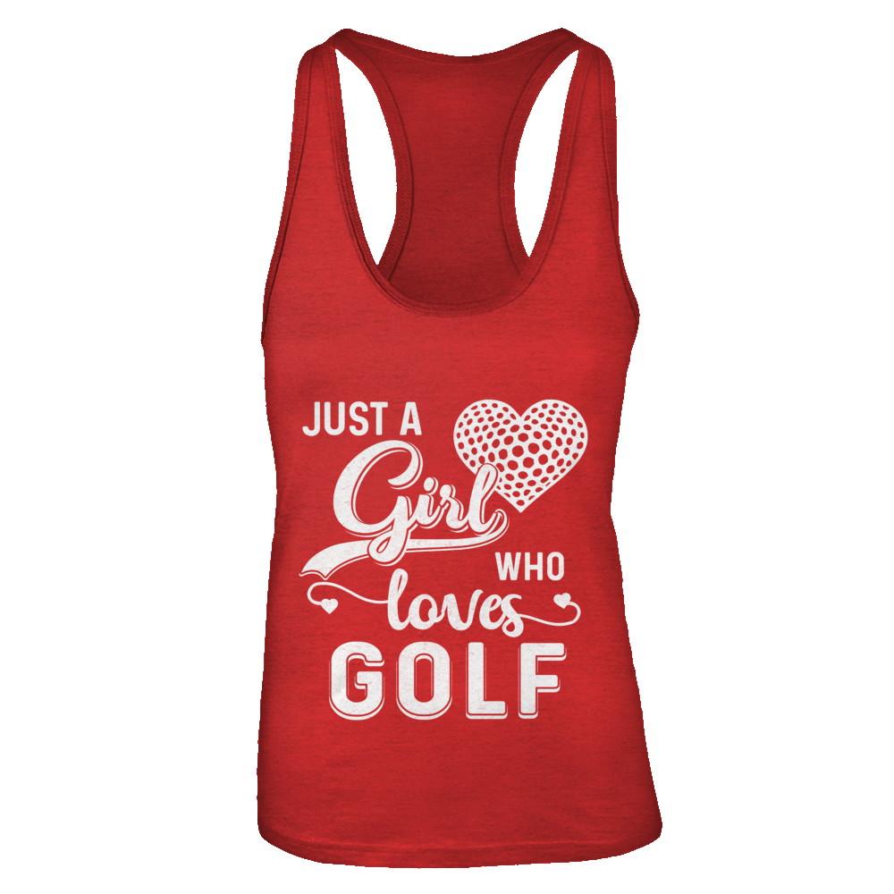 Just A Girl Who Loves Golf-T-Shirt & Tank Top-Women's Ideal Racerback Tank-Red