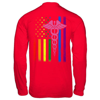 Nurse Rainbow Lgbt Flag Pride Lesbian Gay Super Stronger-T-Shirt & Hoodie-Long Sleeve T-Shirt-Red