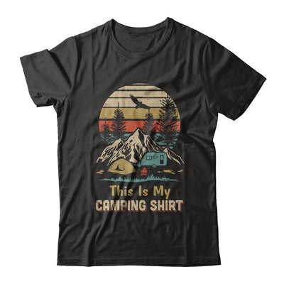 Vintage Papa Grandma Dad Mom This Is My Camping-T-Shirt & Hoodie-Classic T-Shirt-Black