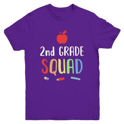 2nd Grade Squad Back To School Teacher Second Grade Youth-Youth Shirt-Youth T-Shirt-Purple