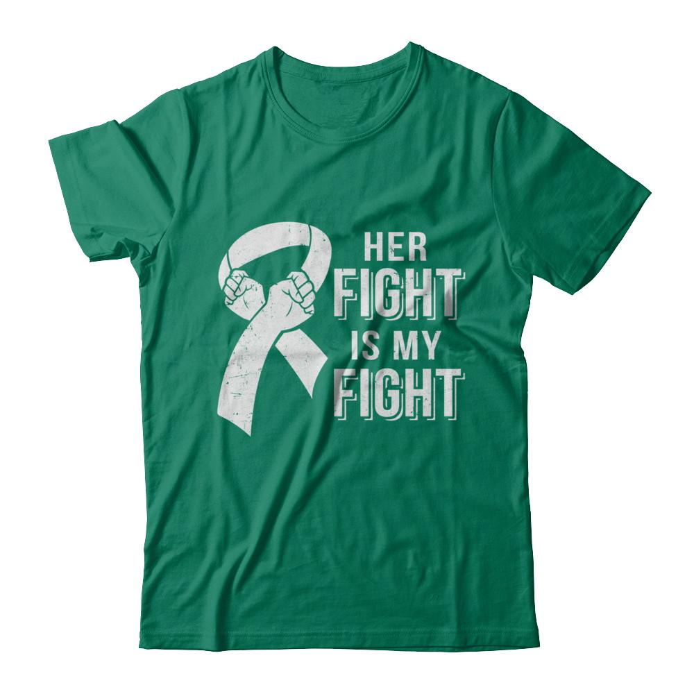 Her Fight Is My Fight Lung Cancer Clear Awareness-T-Shirt & Hoodie-Classic T-Shirt-Kelly Green