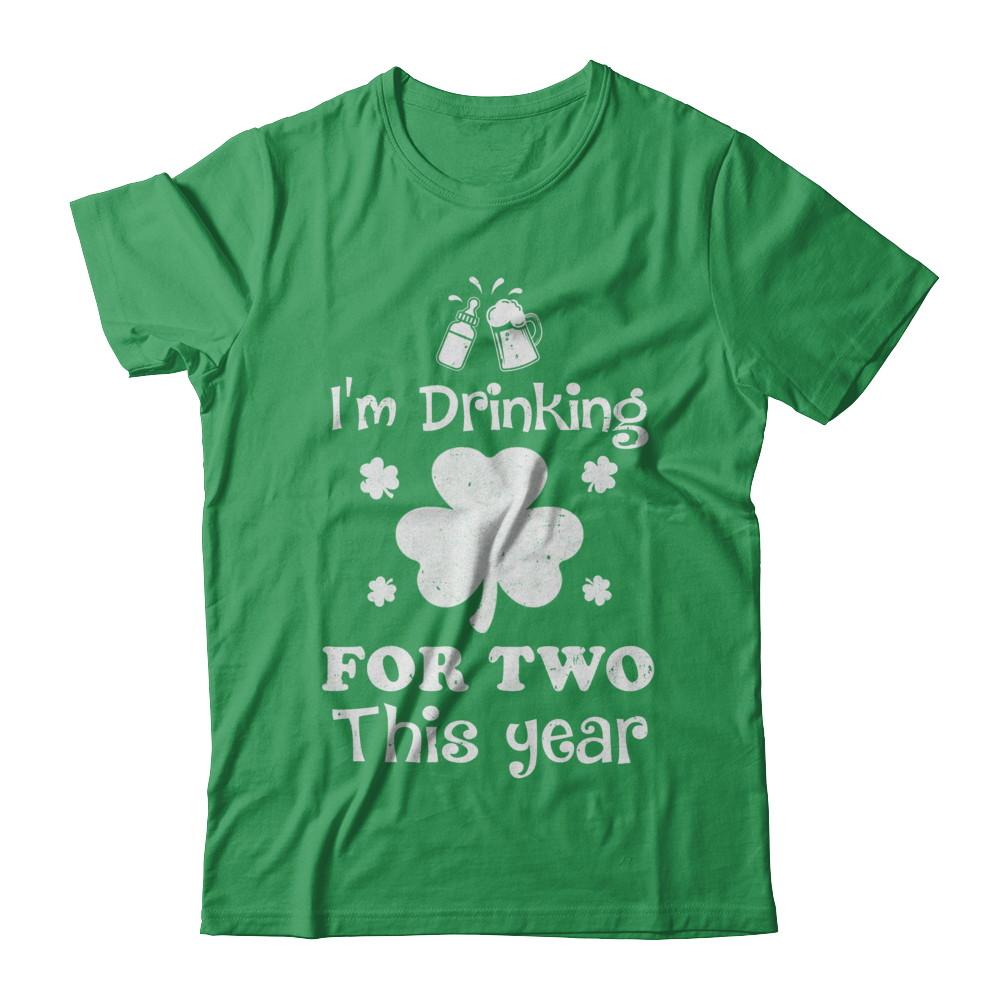 Drinking For Two St Patricks Day Pregnancy Gift-T-Shirt & Hoodie-Premium T-Shirt-Kelly Green