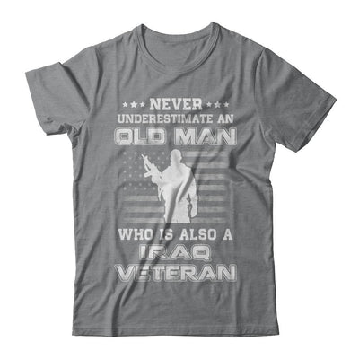 Never Underestimate An Old Man Iraq Veteran-T-Shirt & Hoodie-Classic T-Shirt-Sport Grey