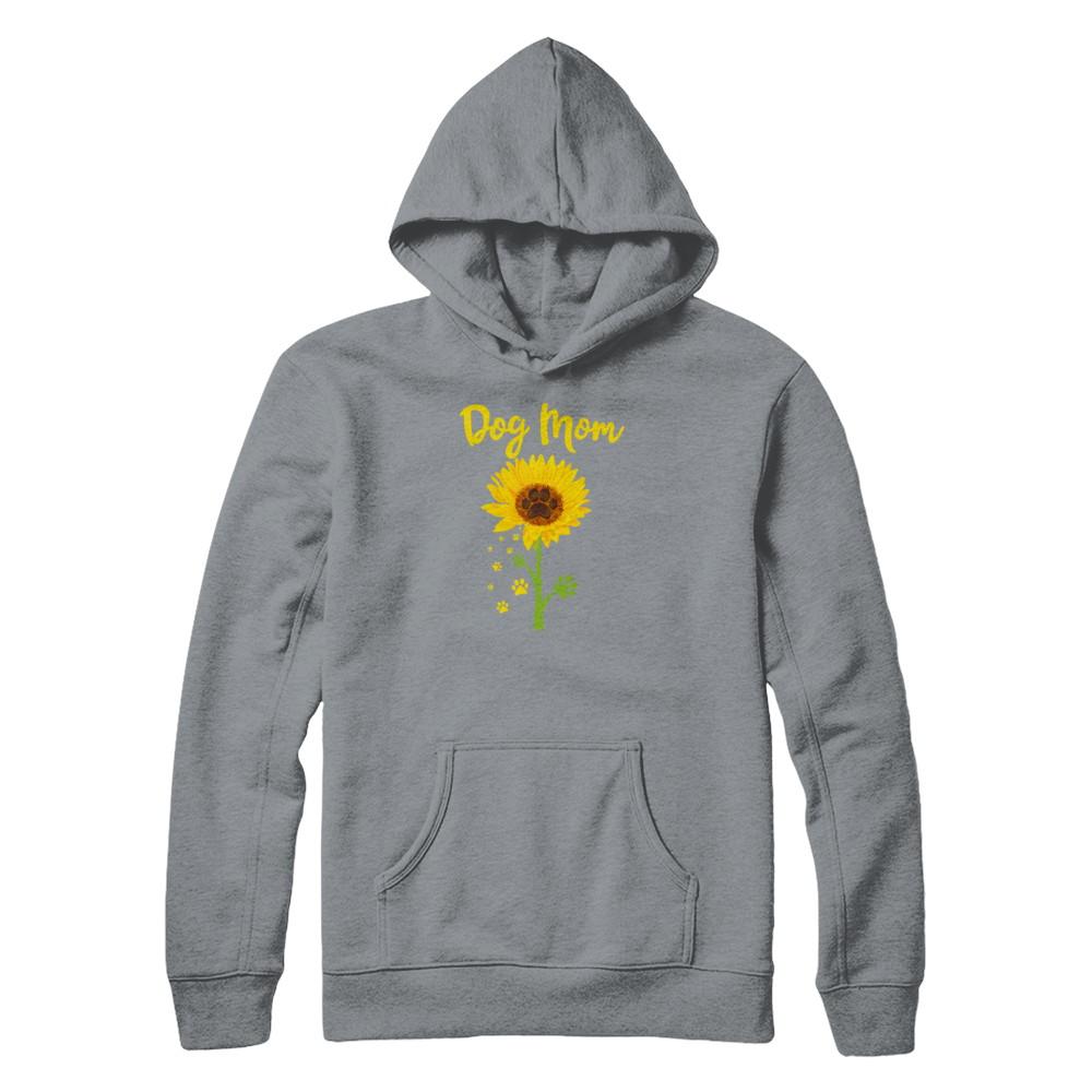 Funny Sunflower Dog Mom Paw Lover Mothers Day-T-Shirt & Tank Top-Pullover Hoodie-Light Steel