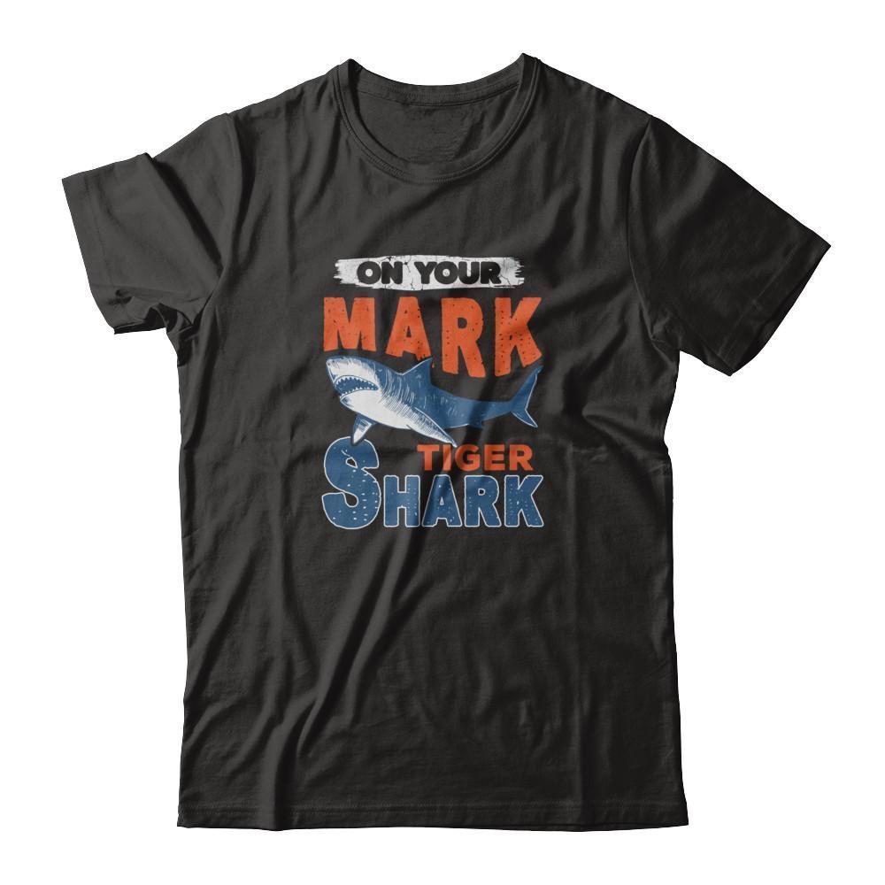 On Your Mark Tiger Shark Distressed-T-Shirt & Tank Top-Premium T-Shirt-Black
