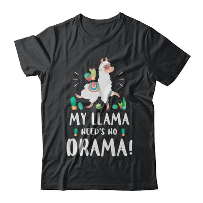 Funny Lama Cactus Llama Need's No Drama-T-Shirt & Hoodie-Classic T-Shirt-Black
