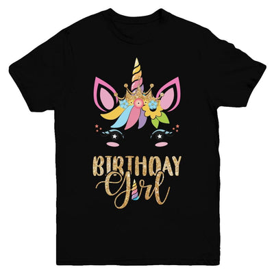 Cute Unicorn Girl Daughter Birthday Gift Youth-Youth Shirt-Youth T-Shirt-Black