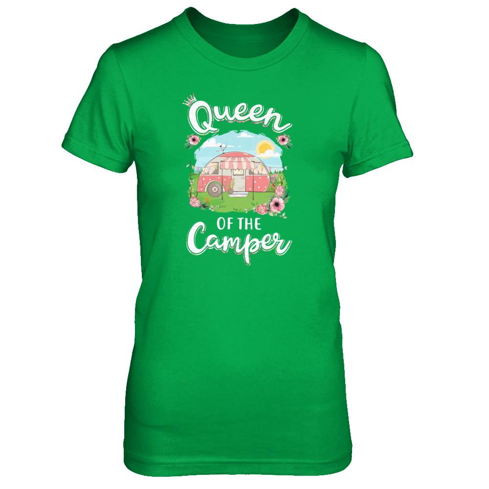 Queen Of The Camper Camping For Women Gift-T-Shirt & Tank Top-Women's T-Shirt-Irish Green