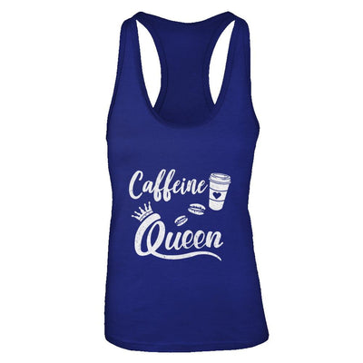 Caffeine Queen Coffee Queen Funny-T-Shirt & Tank Top-Women's Ideal Racerback Tank-Royal