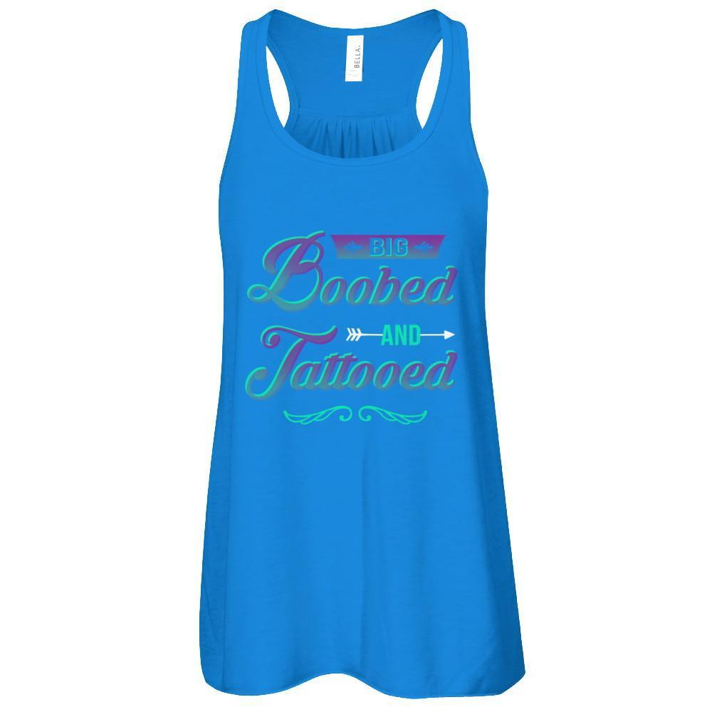 Big Boobed And Tattooed Lover-T-Shirt & Tank Top-Women's Flowy Racerback Tank-True Royal
