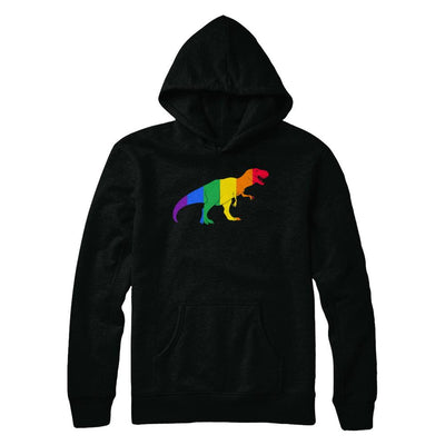 Pride LGBT Dinosaur T REX Gift Rainbow LGBT Gay Lesb-T-Shirt & Hoodie-Pullover Hoodie-Black