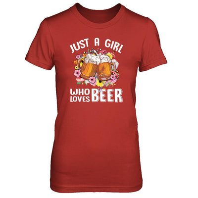 Just A Woman Who Loves Beer-T-Shirt & Tank Top-Women's T-Shirt-Red