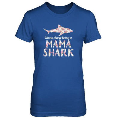 Mama Shark Kinda Busy Being A Mamashark-T-Shirt & Tank Top-Women's T-Shirt-Royal