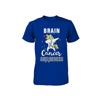Inspirational Brain Cancer Awareness Unicorn Support Youth-Youth Shirt-