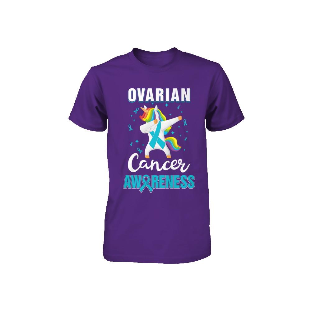 Inspirational Ovarian Cancer Awareness Unicorn Support Youth-Youth Shirt-