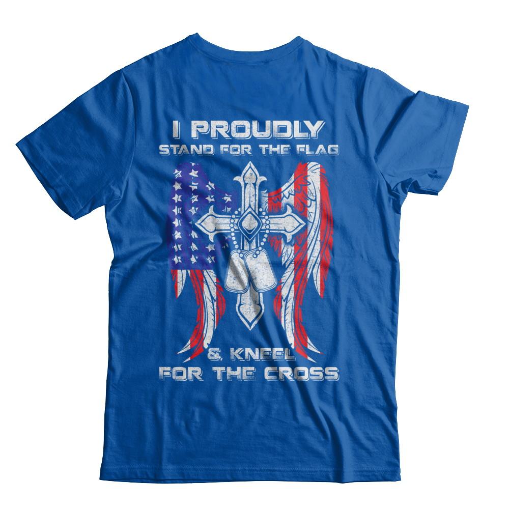 Veteran I Proudly Stand For The Flag Kneel For The Cross-T-Shirt & Hoodie-Premium T-Shirt-Royal