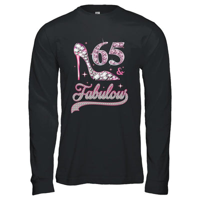 65 And Fabulous 65 Years Old 1956 65th Birthday Gift-T-Shirt & Hoodie-Long Sleeve T-Shirt-Black