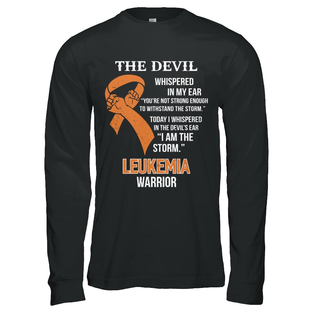 I Am The Storm Support Leukemia Awareness Warrior Gift-T-Shirt & Hoodie-Long Sleeve T-Shirt-Black