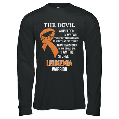 I Am The Storm Support Leukemia Awareness Warrior Gift-T-Shirt & Hoodie-Long Sleeve T-Shirt-Black