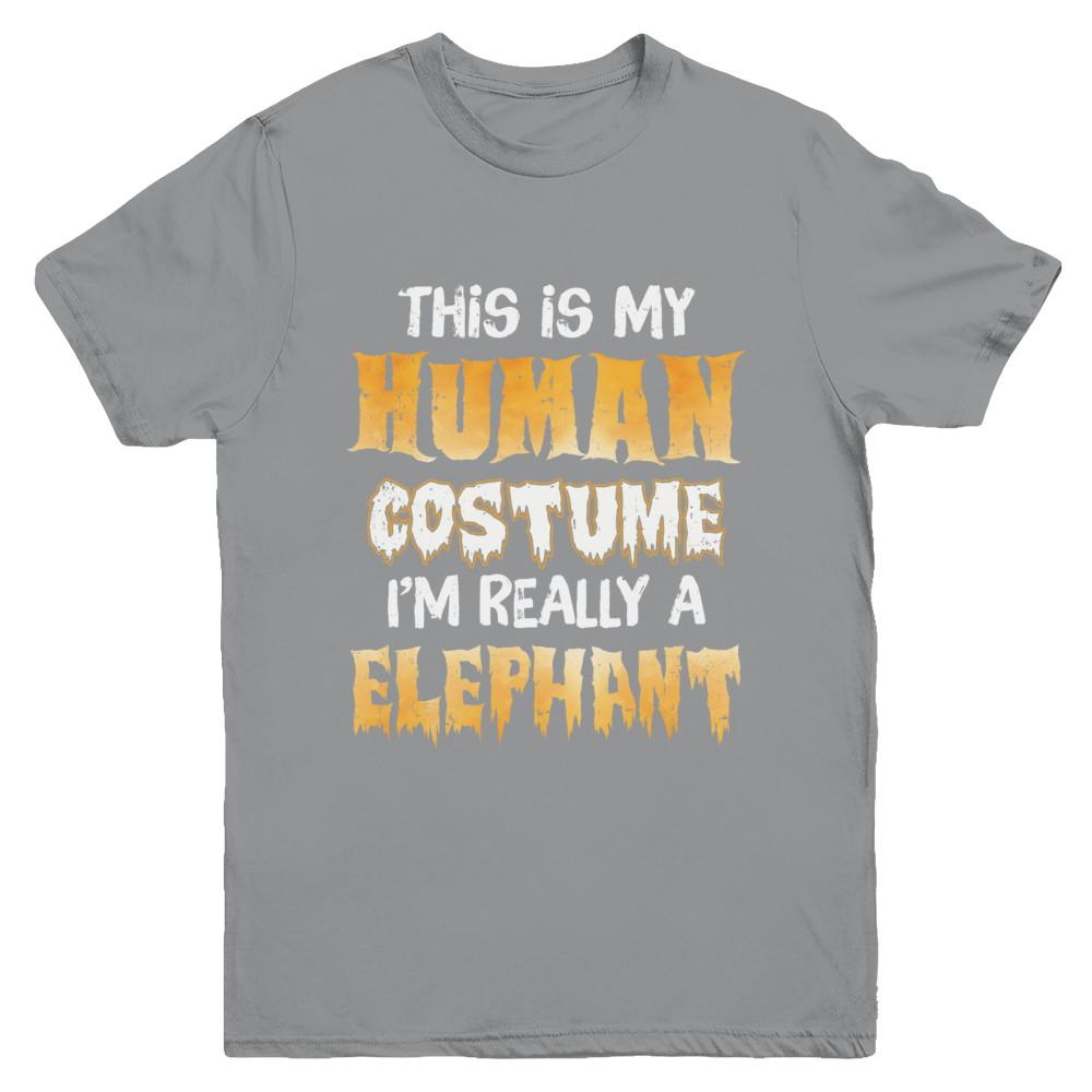 This Is My Human Costume Elephant Halloween Youth-Youth Shirt-Youth T-Shirt-Sport Grey