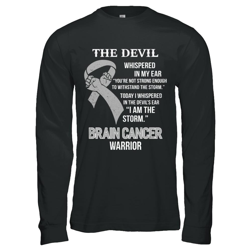 I Am The Storm Support Brain Cancer Warrior Gift-T-Shirt & Hoodie-Long Sleeve T-Shirt-Black
