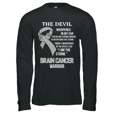 I Am The Storm Support Brain Cancer Warrior Gift-T-Shirt & Hoodie-Long Sleeve T-Shirt-Black