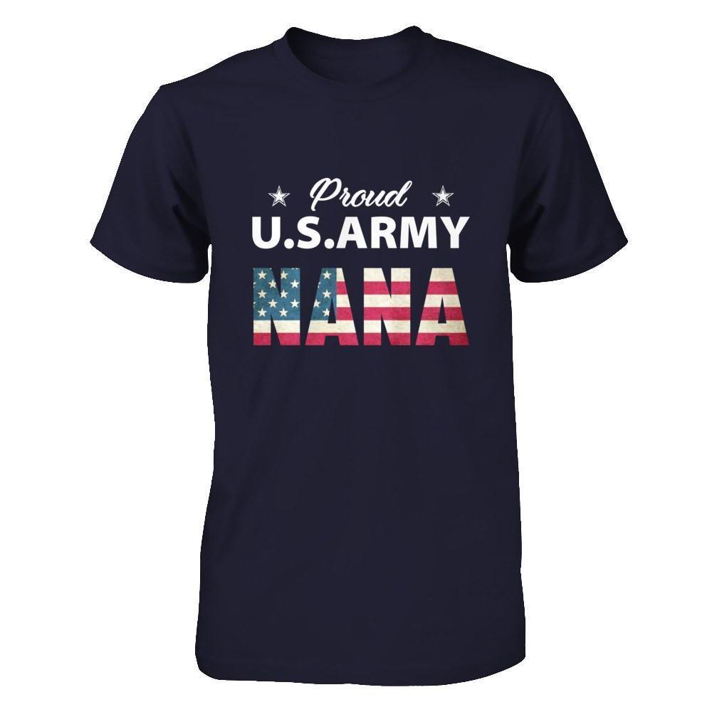 Proud Us Army Nana-T-Shirt & Hoodie-Premium T-Shirt-Midnight Navy