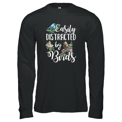 Easily Distracted By Birds-T-Shirt & Tank Top-Long Sleeve T-Shirt-Black