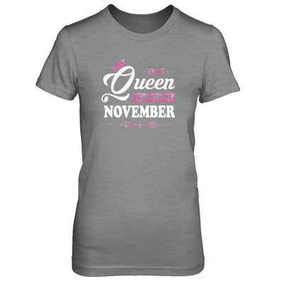 This Queen Was Born In November-T-Shirt & Tank Top-Women's T-Shirt-Sport Grey