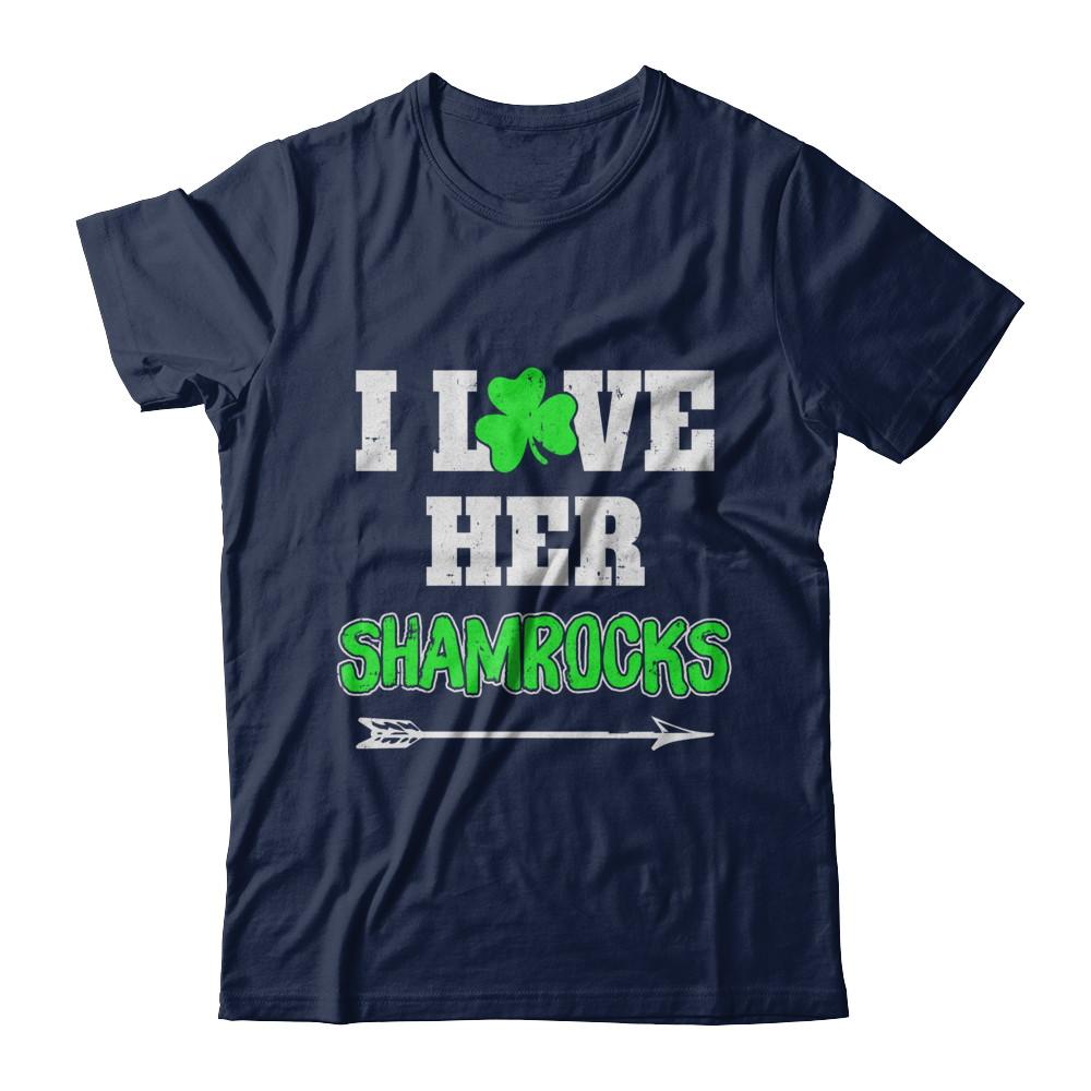 I Love Her Shamrocks Funny Couple St Patricks Day-T-Shirt & Hoodie-Classic T-Shirt-Navy