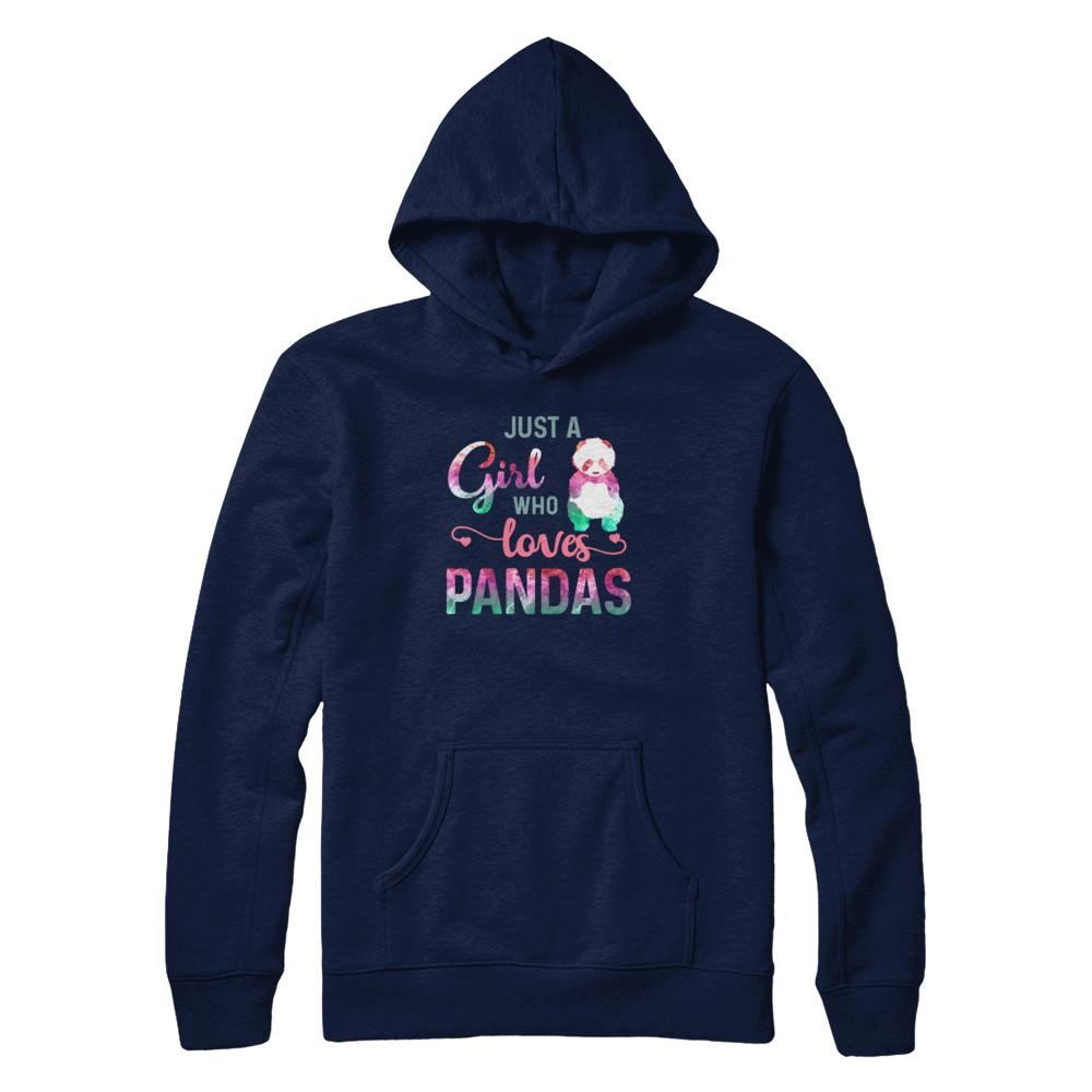 Just A Girl Who Loves Pandas Panda Lover-T-Shirt & Tank Top-Pullover Hoodie-Navy