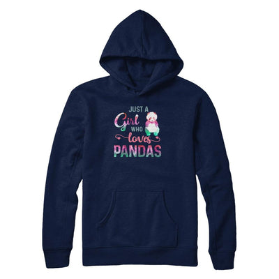 Just A Girl Who Loves Pandas Panda Lover-T-Shirt & Tank Top-Pullover Hoodie-Navy