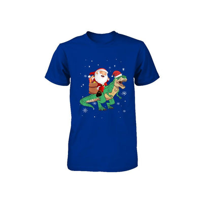 Christmas Santa Kids Dinosaur T-Rex For Boys Kids Youth-Youth Shirt-