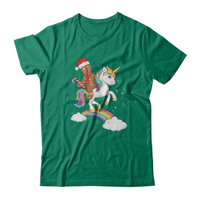 Gingerbread Man Riding A Unicorn Christmas Xmas Gift-T-Shirt & Sweatshirt-Classic T-Shirt-Kelly Green