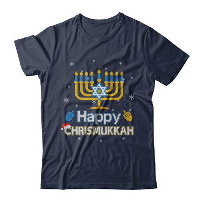 Happy Chrismukkah Ugly Hanukkah Christmas Sweater-T-Shirt & Sweatshirt-Classic T-Shirt-Navy