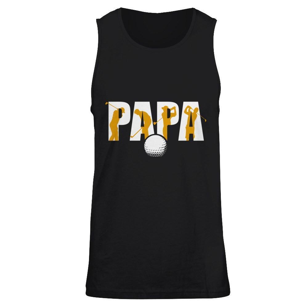 Golf Papa Father's Day-T-Shirt & Hoodie-Unisex Tank-Black