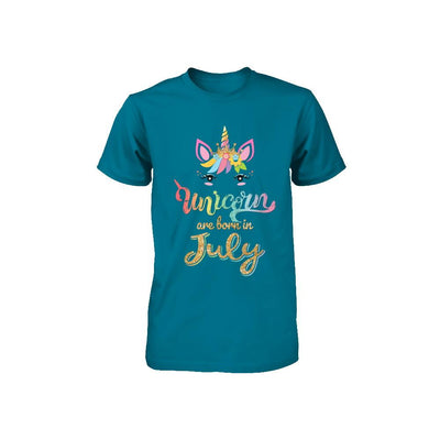 Cute Unicorns Are Born In July Birthday Gift Youth-Youth Shirt-