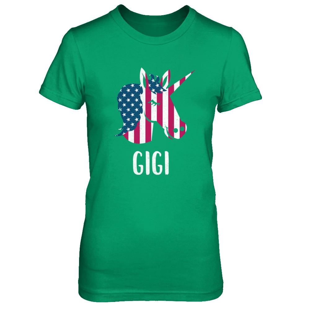 Patriotic Gigi Unicorn Americorn 4Th Of July-T-Shirt & Hoodie-Women's T-Shirt-Irish Green