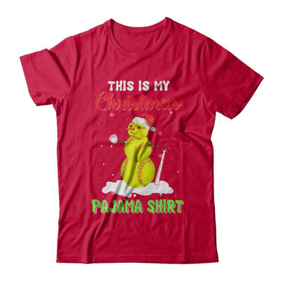 This Is My Christmas Pajama Xmas Snowman Softball-T-Shirt & Sweatshirt-Classic T-Shirt-Red