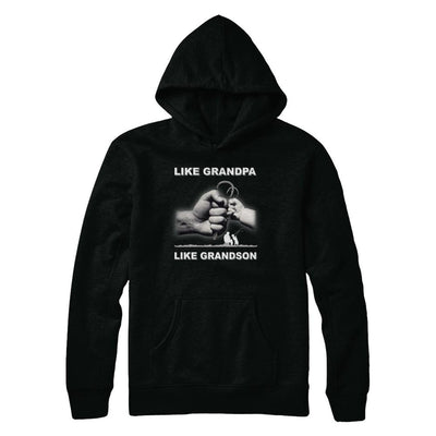 Like Grandpa Like Grandson Fishing Fish Fathers Day-T-Shirt & Hoodie-Pullover Hoodie-Black