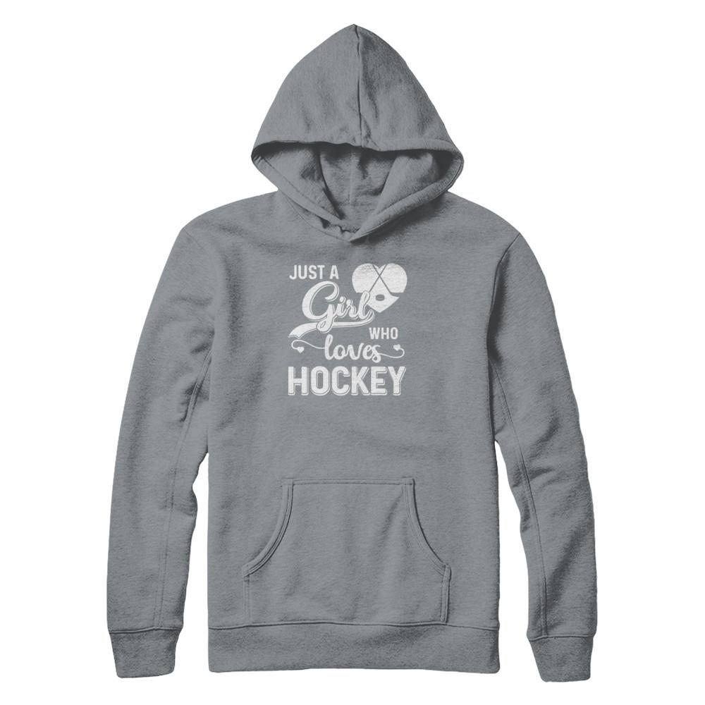 Just A Girl Who Loves Hockey-T-Shirt & Tank Top-Pullover Hoodie-Light Steel