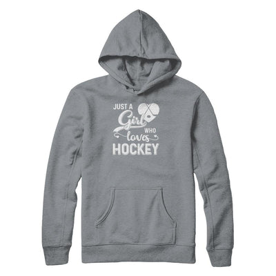 Just A Girl Who Loves Hockey-T-Shirt & Tank Top-Pullover Hoodie-Light Steel