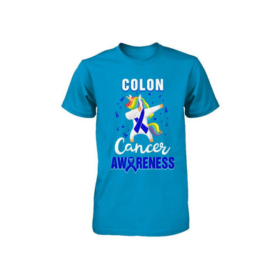 Inspirational Colon Cancer Awareness Unicorn Support Youth-Youth Shirt-