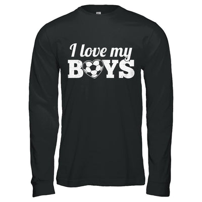 Love My Boys Mom And Dad Soccer-T-Shirt & Hoodie-Long Sleeve T-Shirt-Black