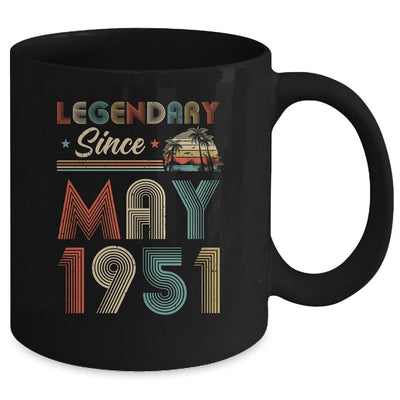 70th Birthday Gift 70 Years Old Legendary Since May 1951 Mug-Coffee Mug-Mug-Black