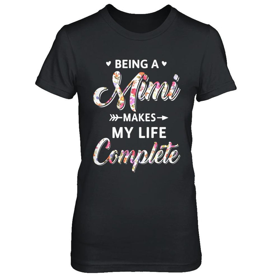 Being A Mimi Makes My Life Complete Mothers Day-T-Shirt & Hoodie-Women's T-Shirt-Black