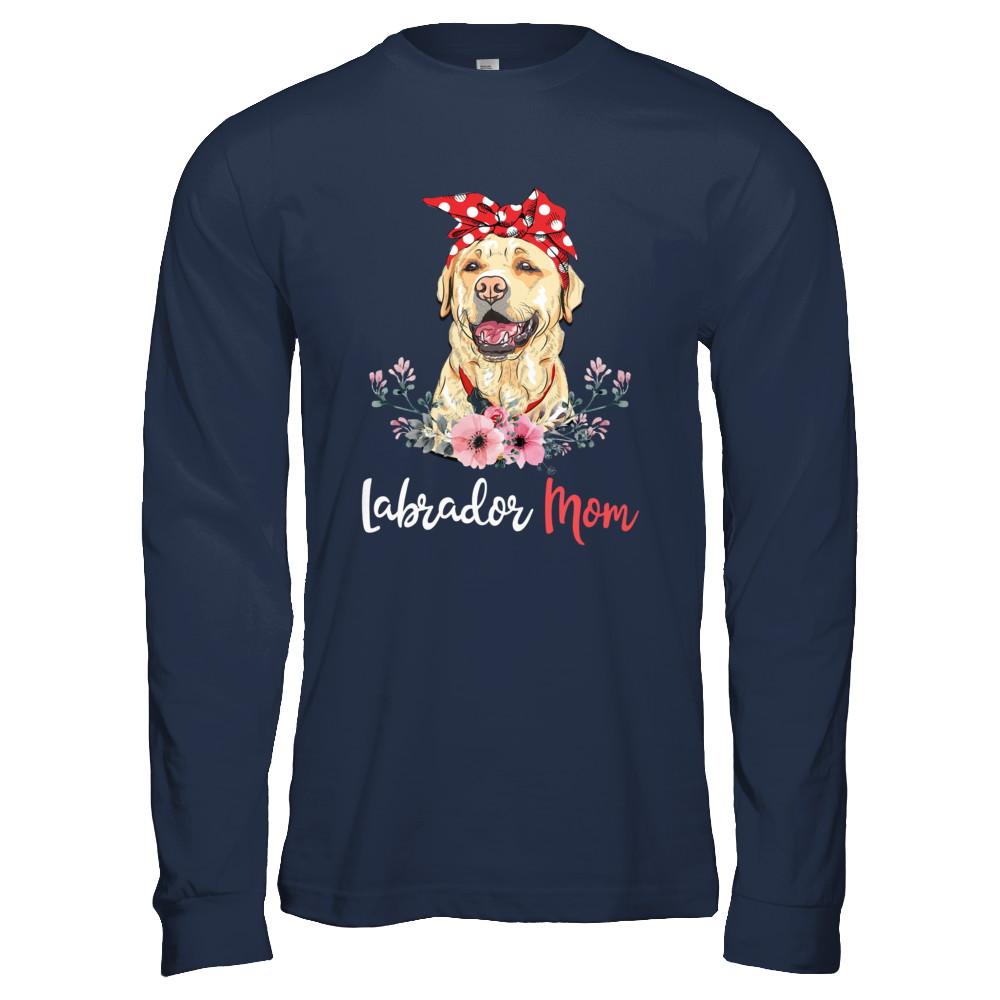 Labrador Mom Gift For Women Dog Lover-T-Shirt & Hoodie-Long Sleeve T-Shirt-Navy