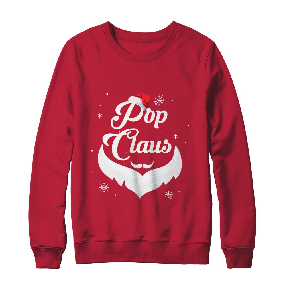 Santa Beard Matching Christmas Pajamas Pop Claus-T-Shirt & Sweatshirt-Crewneck Sweatshirt-Red